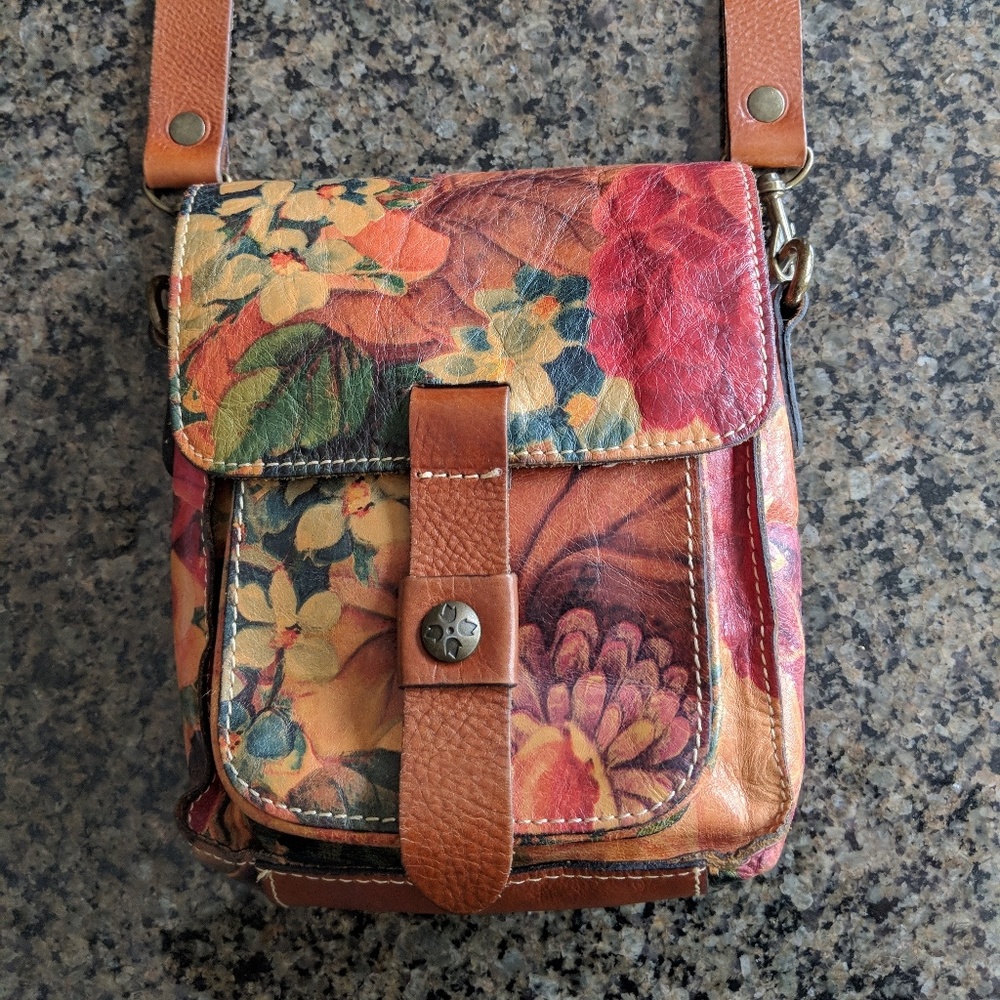 Patricia Nash Italian Leather Floral Crossbody